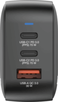 Verbatim 32229 Mini GaN 2xUSB-C PD 1xUSB-A Hálózati gyorstöltő 70W - Fekete