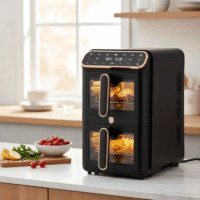 Berlinger Haus BH/9802 AirFryer Forrólevegős Sütő 2x5,5L 2460W - Fekete