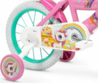 Toimsa Unicornio gyerek kerékpár 14" babaüléssel és kosárral - Rózsaszín/Mintás