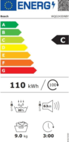 Bosch WQG243DNBY Hőszivattyús Szárítógép 9kg 176kWh - Fehér