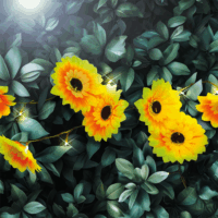 Garden of Eden 11762B LED Napelemes Virágos fényfüzér 2.4m - Melegfehér