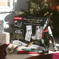 Uni Chalk PWE-5M Karácsonyi Folyékony Kréta - Fehér / Arany / Metál Zöld / Piros (4 db / doboz)