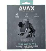 Avax WH601 Mobiltelefon autós tartó / Wireless töltő 15W - Fekete