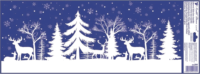 Andel Téli táj mintás csillogó ablakmatrica 60 x 23 cm - Többféle