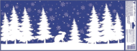 Andel Téli táj mintás csillogó ablakmatrica 60 x 23 cm - Többféle