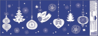 Andel Csillogó díszek karácsonyi ablakmatrica 60 x 23 cm - Többféle