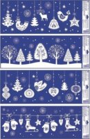 Andel Csillogó díszek karácsonyi ablakmatrica 60 x 23 cm - Többféle