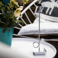 Broggi Lampada Bugia Hordozható Akkus Asztali LED Lámpa 32cm - Ezüst