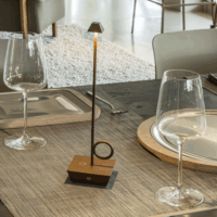 Broggi Lampada Bugia Hordozható Akkus Asztali LED Lámpa 32cm - Barna