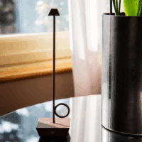 Broggi Lampada Bugia Hordozható Akkus Asztali LED Lámpa 32cm - Barna