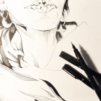 Uni Pin Sketching Marker Készlet - Fekete (5 db / csomag)