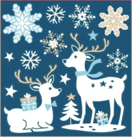 Andel Szarvas mintás csillogó dekormatrica 18 x 23 cm