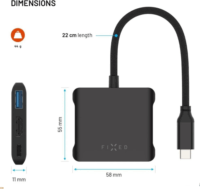 Fixed FIXHU-QR-BK 5IN1 HUB (1xHDMI + 2x USB-C + 2x USB-A) - Fekete