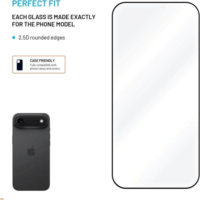 Fixed Apple iPhone Air kijelzővédő üveg fólia felhelyező kerettel (2db) - Átlátszó/ Fekete