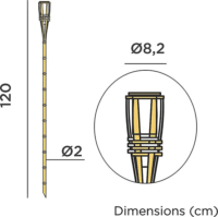 New Garden Hiama Solar kültéri állólámpa 120 cm - Barna