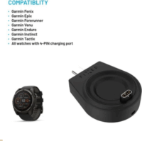 Fixed FIXDW-GA-BK Garmin Fenix ​​5/6/7/7X/8, Epix, Venu 2/3/3S, Vívoactive 3/4/5 Okosóra töltő - Fekete