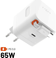 Fixed 2x USB-C Hálózati Gyorstöltő Adapter visszahúzható kábellel 65W - Fehér