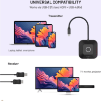 Fixed FIXA-AL-BK AirLink USB-C apa - USB/HDMI anya Átalakító Adapter - Fekete