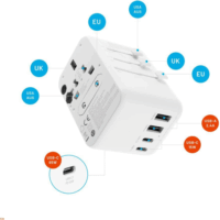 Fixed PO_FIXCT65-3C2A-WH EU/ UK / USA 65W Utazó adapter - Fehér