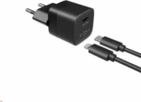 Fixed USB-C Hálózati Töltő kábellel (1m) 20W - Fekete