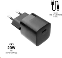 Fixed USB-C Hálózati Töltő kábellel (1m) 20W - Fekete