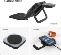 Fixed FIXMFLE-AL-GR Wireless 3IN1 Magsafe töltő állomás 15W - Szürke