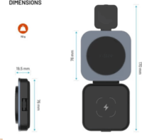 Fixed FIXMFLE-AL-GR Wireless 3IN1 Magsafe töltő állomás 15W - Szürke