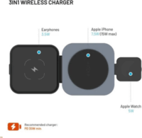 Fixed FIXMFLE-AL-GR Wireless 3IN1 Magsafe töltő állomás 15W - Szürke