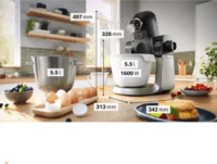 Bosch MUMS6ZS23D Konyhai robotgép készlet 5,5L 1600 Watt - Fekete/Inox