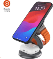 Fixed FIXMPOS-RO-GR 3IN1 Wireless töltőállomás 15W+5W+5W - Szürke