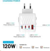 Fixed FIXCT120-3C1A-WH C/G/A/I Uazó adapter 120W -Fehér