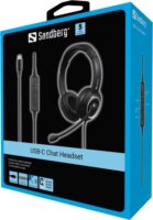 Sandberg 126-47 USB-C Chat Vezetékes Fejhallgató Headset - Fekete