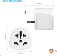 Fixed UK ->EU/USA/AUS/UK Utazó adapter - Fehér