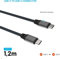 Fixed USB-C apa - USB-C apa 2.0 Adat és töltő kábel 1,2m - Szürke