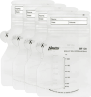 Alecto BF100 Anyatej tároló tasak 220 ml 100 db - Átlátszó