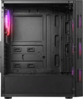 Rampage PLAID V1 Midi Torony Számítógépház + 4db 120mm ventilátor - Fekete