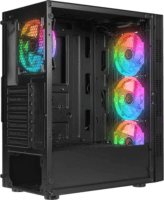 Rampage PLAID V1 Midi Torony Számítógépház + 4db 120mm ventilátor - Fekete