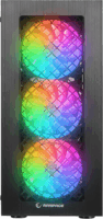 Rampage PLAID V1 Midi Torony Számítógépház + 4db 120mm ventilátor - Fekete