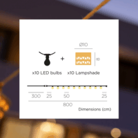 New Garden Alba Kültéri E12 Fényfüzér 8m - Meleg fehér