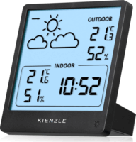 Kienzle Slim LCD Időjárás Állomás Kültéri Érzékelővel - Fekete
