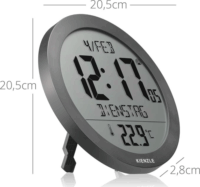 Kienzle 15362 Digitális Fali/Asztali Óra Ébresztővel Ø20,5cm - Szürke