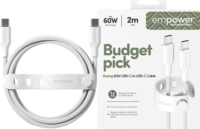 PanzerGlass 60W empower USB-C apa - USB-c apa Adat és töltő kábel 2m - Fehér