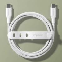 PanzerGlass 60W empower USB-C apa - USB-c apa Adat és töltő kábel 2m - Fehér