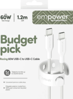 PanzerGlass 60W empower USB-C apa - USB-C apa adat és töltőkábel 1.2m - Fehér