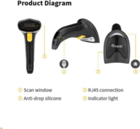 Equip 351022 Vezetékes Kézi Vonalkódolvasó Állvánnyal - Fekete