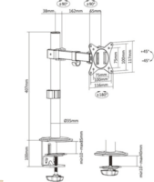 Equip 650166 17"-32" Monitor asztali tartó konzol - Fehér