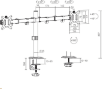 Equip 650167 17"-32" Monitor sztali tartó konzol - Fehér (2 kijelző)