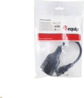 Equip 112106 Tápkábel hosszabító 25cm - fekete