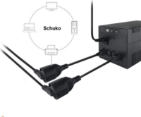 Equip 112106 Tápkábel hosszabító 25cm - fekete