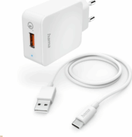 Hama USB-A Hálóztai Töltő Adapter 19,5W USB-C kábellel - Fehér